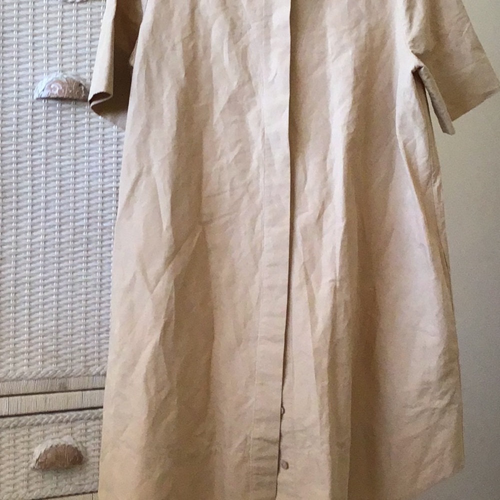 COS Beige Short-Sleeve A-Line Midi Dress - Picture 3 of 7